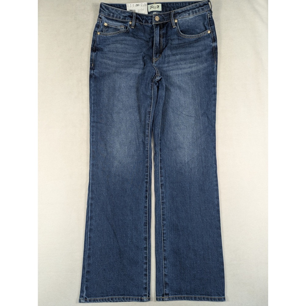 NEW Seven7 Loose Straight Jeans Womens 6 High Rise Blue Denim - Picture 2 of 8
